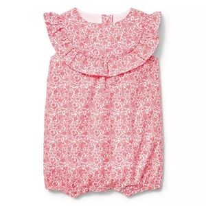 Like new Janie & Jack White And Red Ditsy Floral Romper